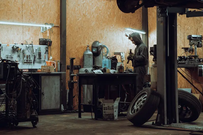Mechanic working in an auto repair shop