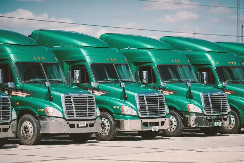 Truck parked at a depot